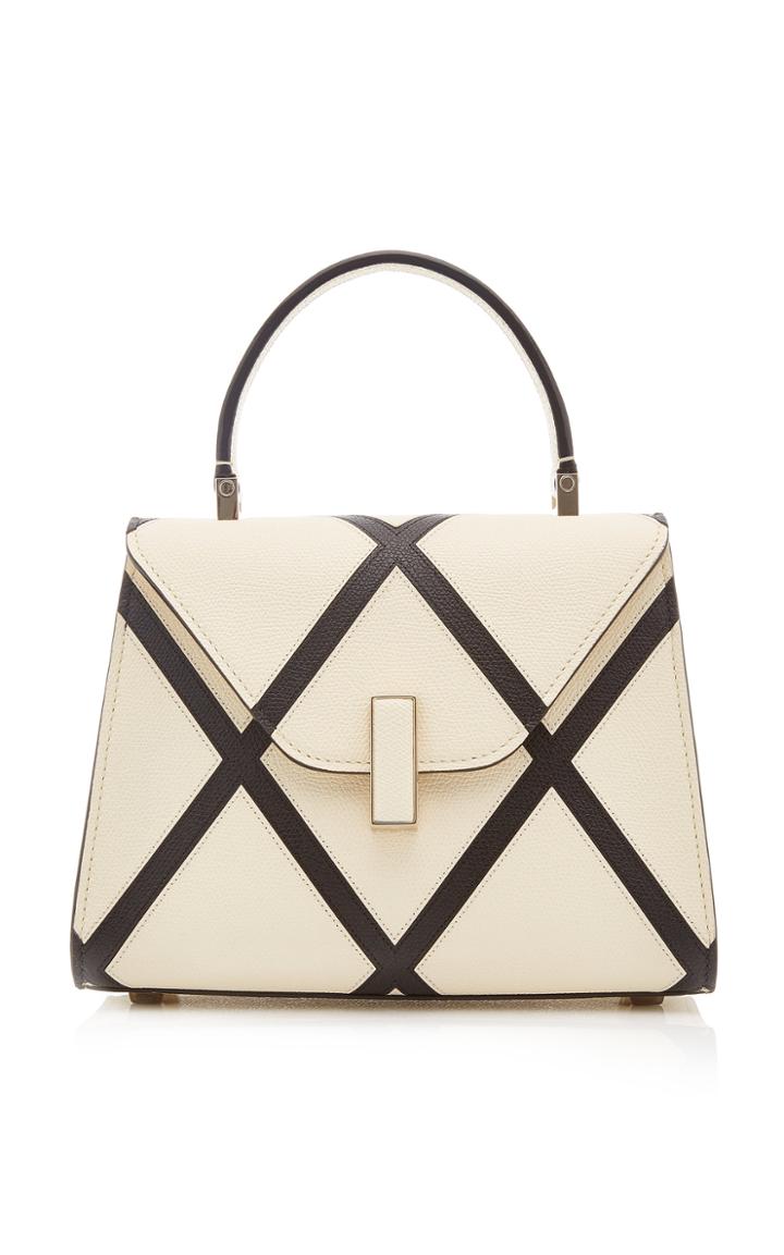 Valextra Iside Micro Two-tone Leather Top Handle Bag