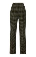Beaufille Valli High-waisted Plaid Twill Straight-leg Pants