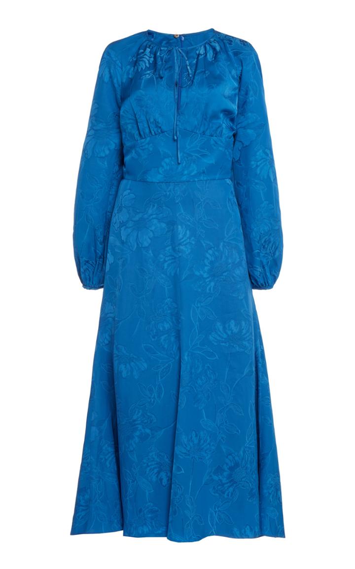 Moda Operandi Silvia Tcherassi Lottie Puffed-sleeve Silk Dress