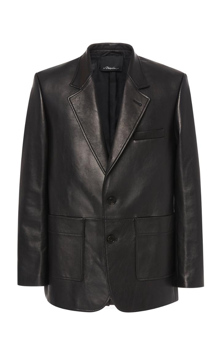 Moda Operandi 3.1 Phillip Lim Three Button Leather Blazer Size: 34