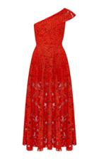 Razan Alazzouni Embroidered Crepe Lace Asymmetric Dress