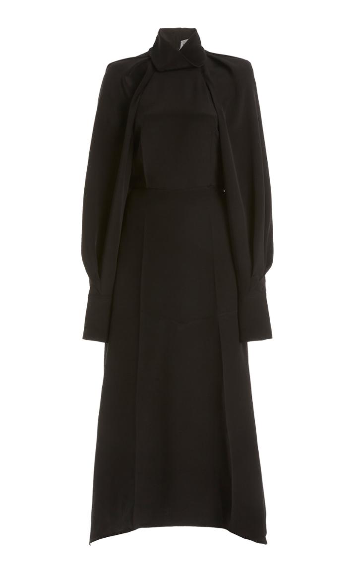 Moda Operandi Victoria Beckham Double-faced Crepe Draped-sleeve Shirt Dress