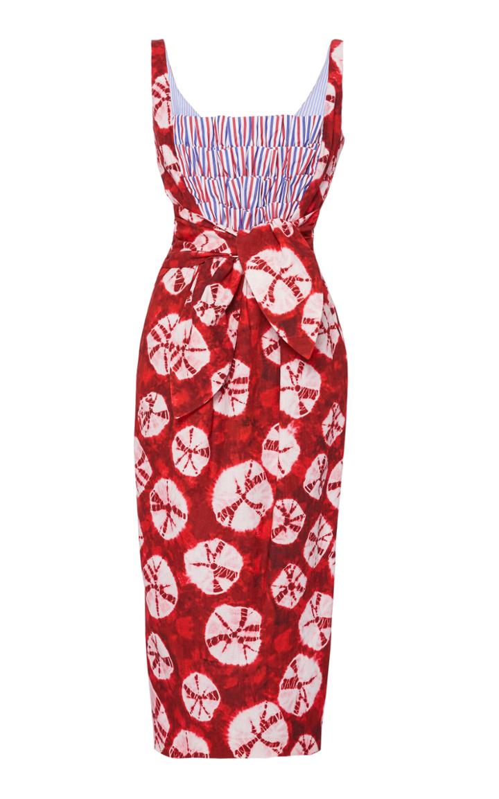 Stella Jean Tie-front Printed Cotton Dress