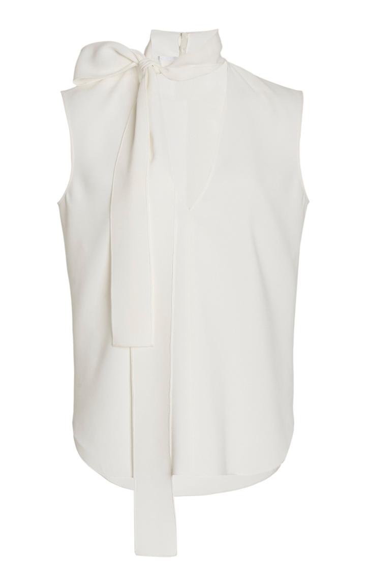 Moda Operandi Oscar De La Renta Pussy-bow Silk-blend Blouse