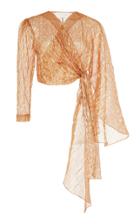 Christian Siriano Wing Sleeve Tie Waist Blouse