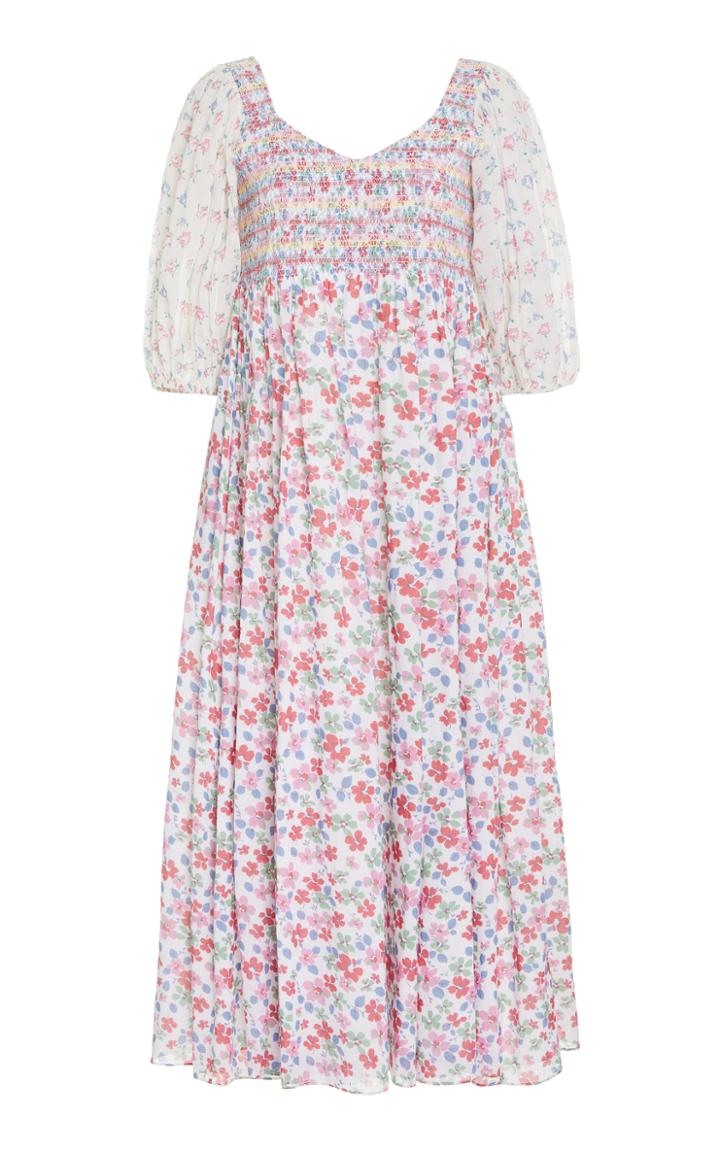Moda Operandi Loveshackfancy Analia Smocked Cotton Dress