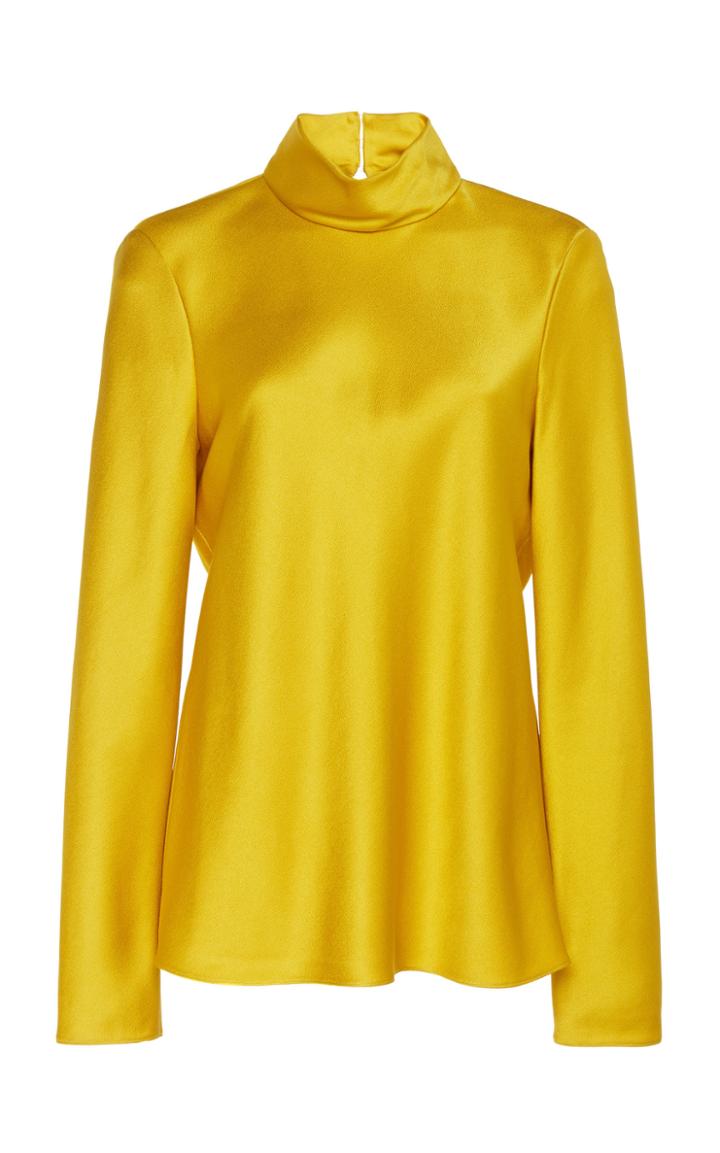Maison Rabih Kayrouz Satin Long Sleeve Top