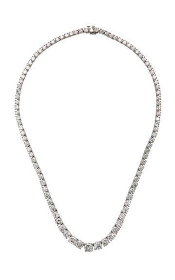 M'o Vintage Modern Diamond Rivire Necklace
