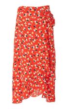 Faithfull The Brand Celeste Ruffle Floral-print Crepe De Chine Wrap Skirt