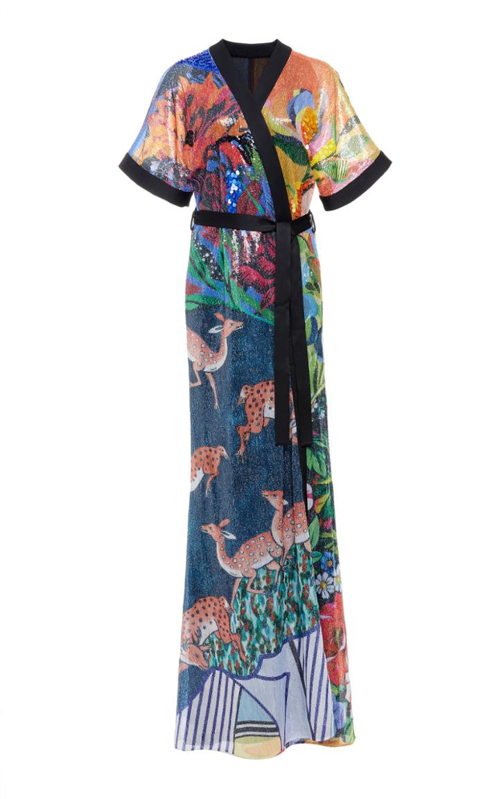 Mary Katrantzou Natalia Sequin Wrap Dress