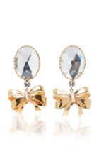 Alessandra Rich Bow And Crystal Earrings