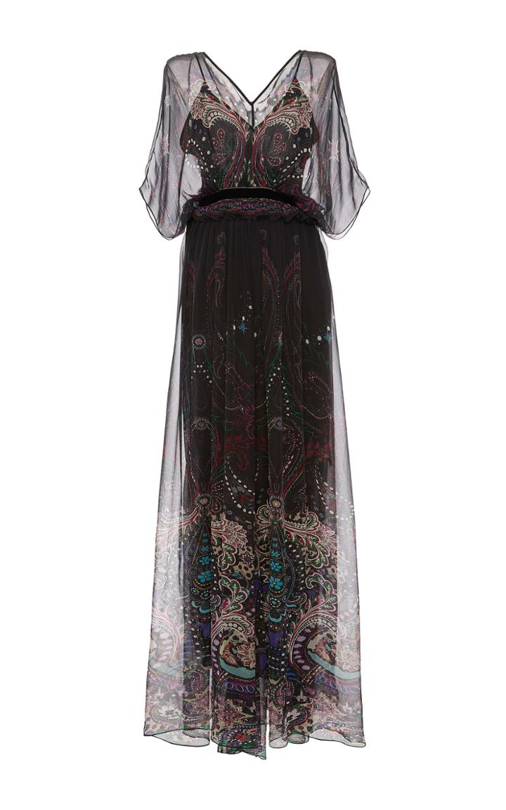 Roberto Cavalli Floor Length Paisley Evening Gown