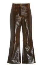 Rejina Pyo Maeve Laminated Leather Flared-leg Cropped Trousers