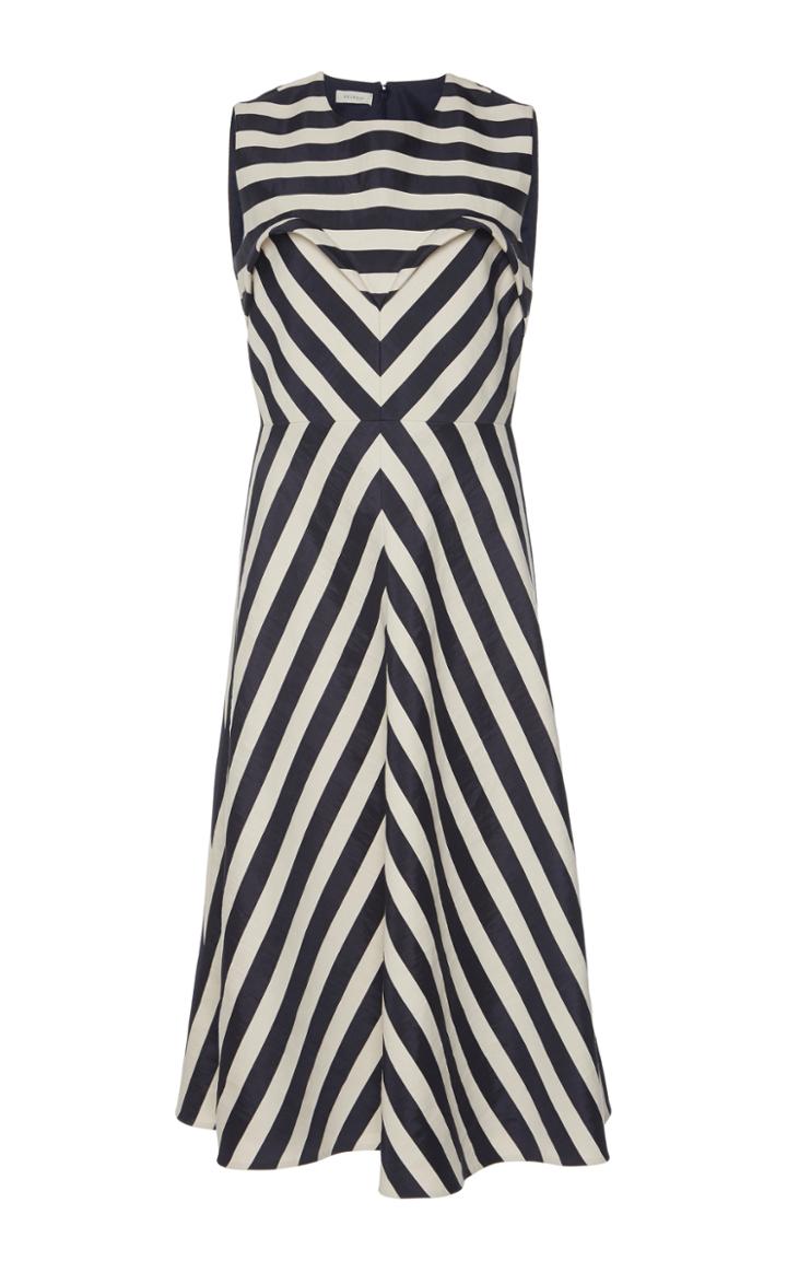 Delpozo Striped Knee Length Dress