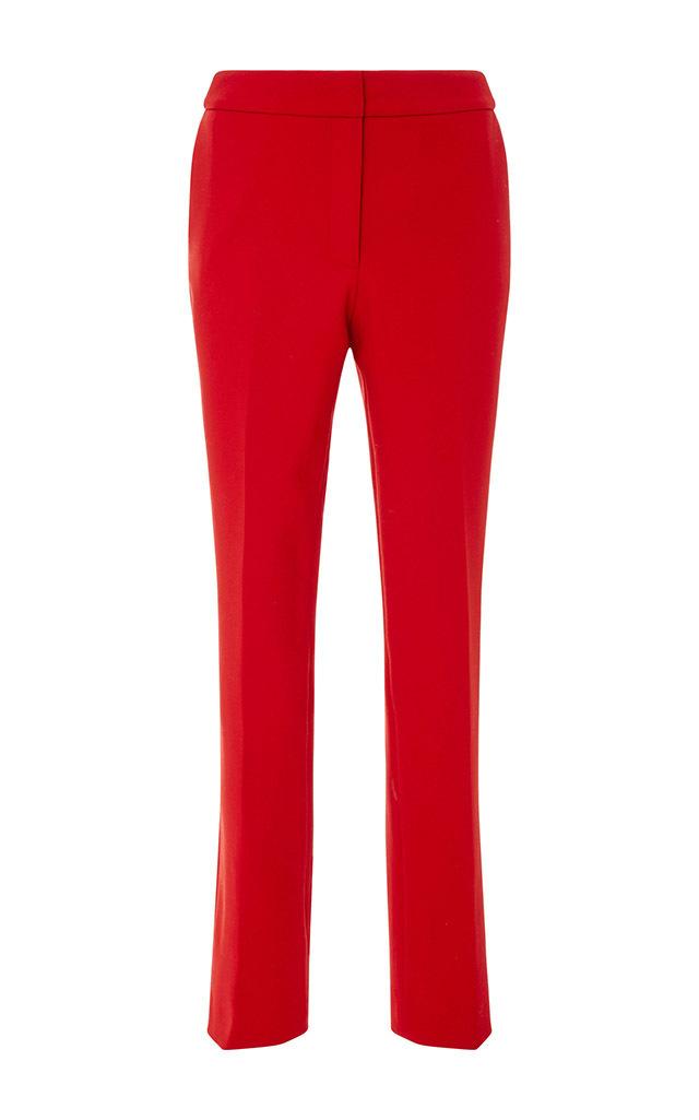 Oscar De La Renta High-waist Wool-blend Straight-leg Pants