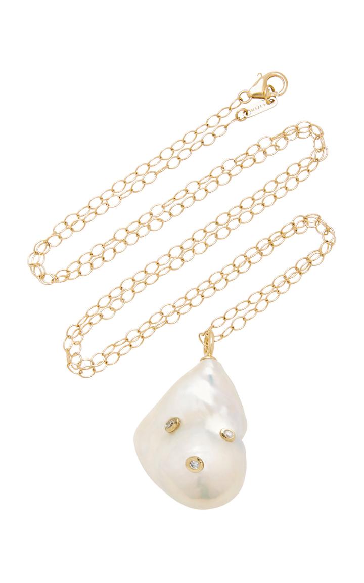 Mizuki Baroque Freshwater Pearl And Diamonds Necklace