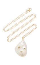 Mizuki Baroque Freshwater Pearl And Diamonds Necklace
