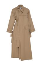 Moda Operandi Aleksandre Akhalkatsishvili Asymmetric Cotton Trench Coat Size: Xs