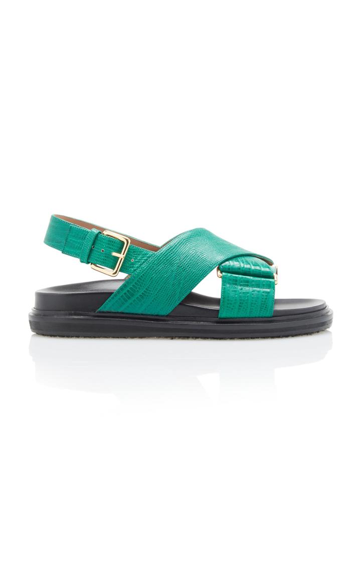 Marni Fussbett Embossed Slingback Sandals