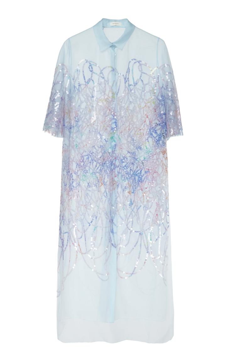 Delpozo Sequined Tulle Top