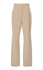 Sally Lapointe Pleat-front Cotton And Silk Canvas Straight-leg Pants
