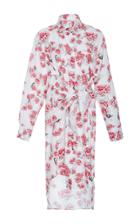 Adam Selman Printed Tie Front Shirt Dress