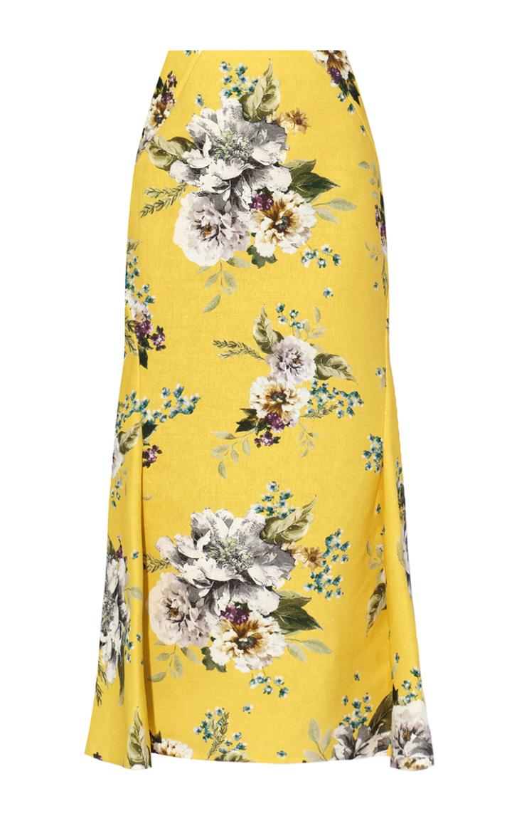 Moda Operandi Erdem Ivetta Cotton-linen Midi Skirt