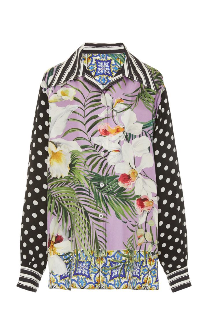 Moda Operandi Dolce & Gabbana Multi-printed Foulard Top Size: 36