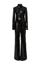 Christian Siriano Sequin Long Sleeve Jumpsuit