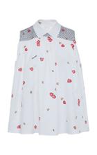 Miu Miu Smocked Sleeveless Blouse