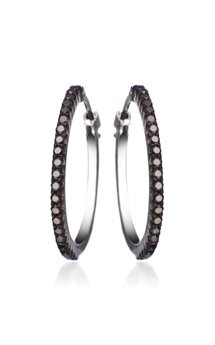 Sethi Couture Simple Elegance Diamond 18k White Gold Hoops