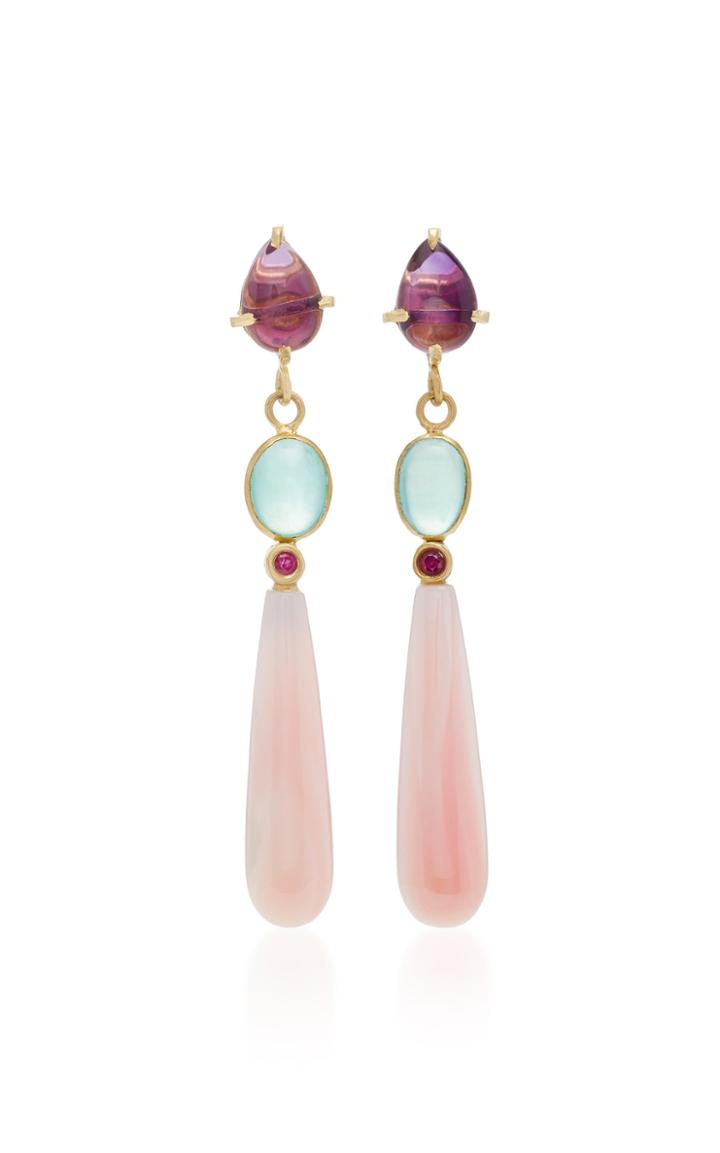 Katey Walker 18k Gold Multi-stone Drop Earrings