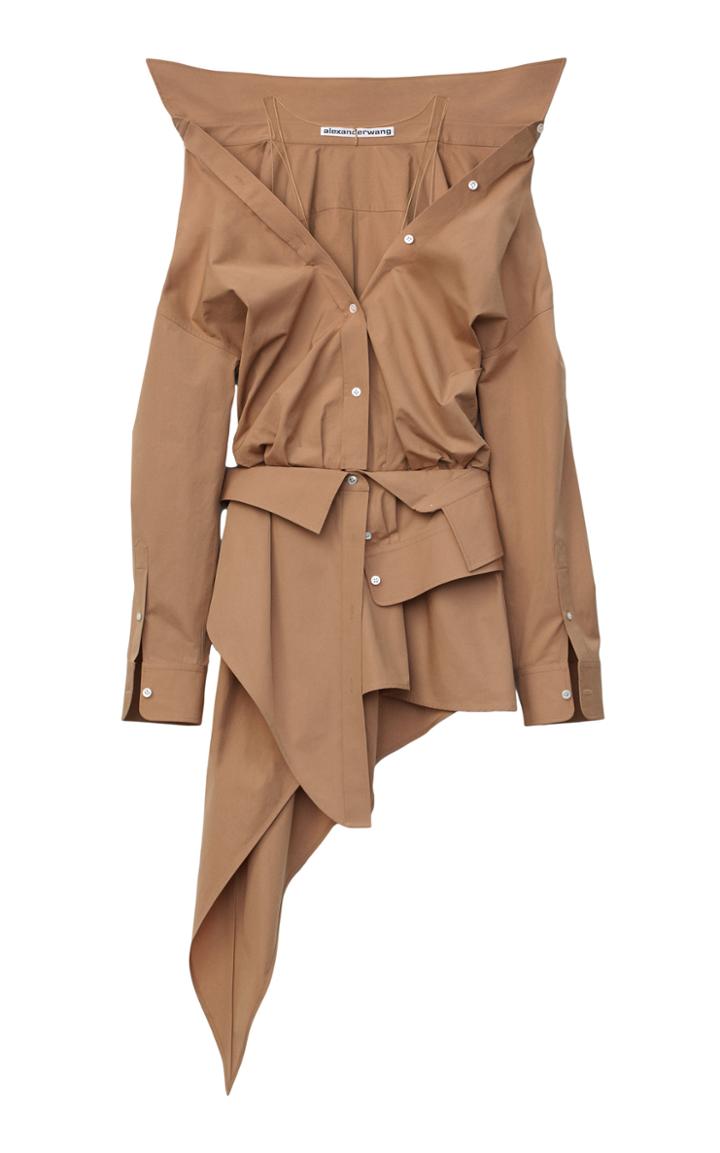 Alexander Wang Asymmetric Cotton Deconstructed Mini Shirt Dress