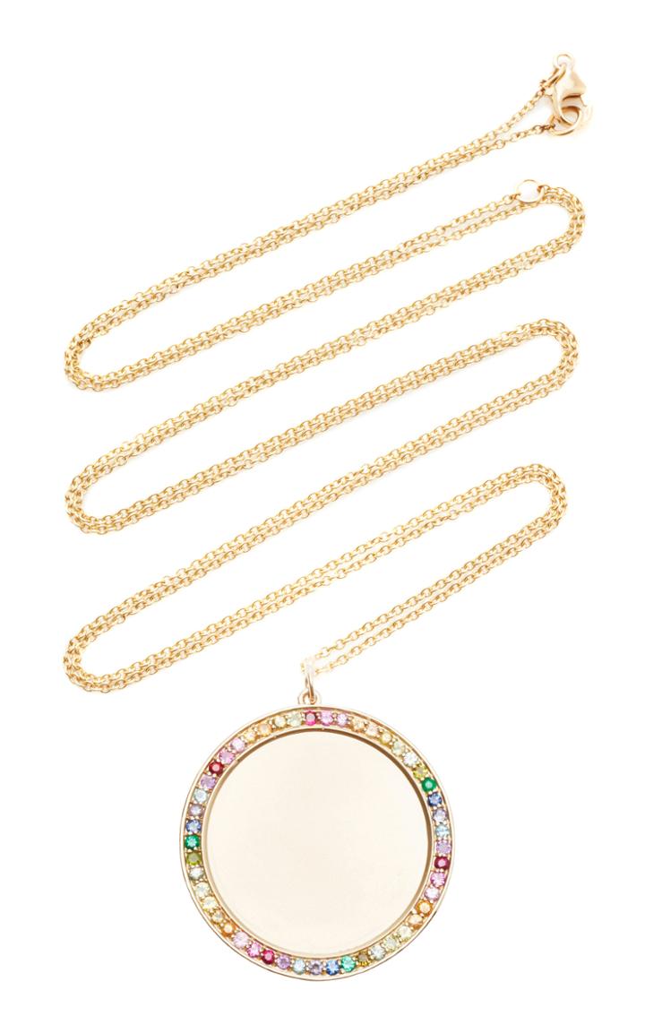Moda Operandi Emily & Ashley 14k Yellow Gold Engravable Multi Sapphire Pendant
