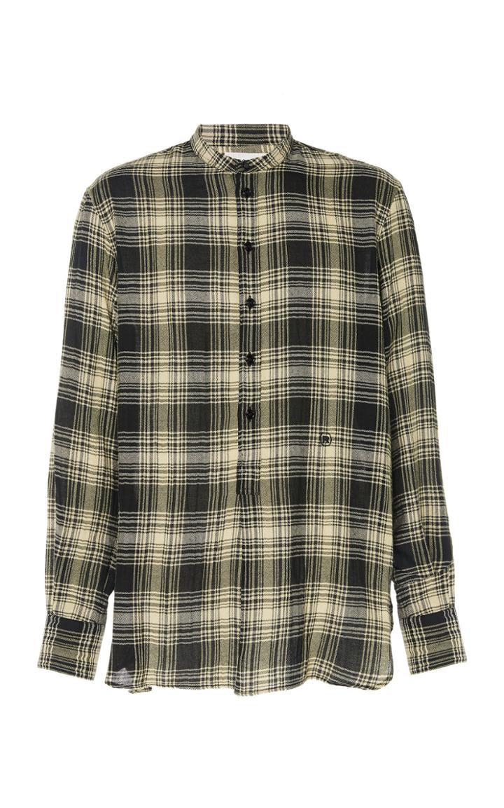 Rochas Pelagia Plaid Wool And Cotton-blend Shirt