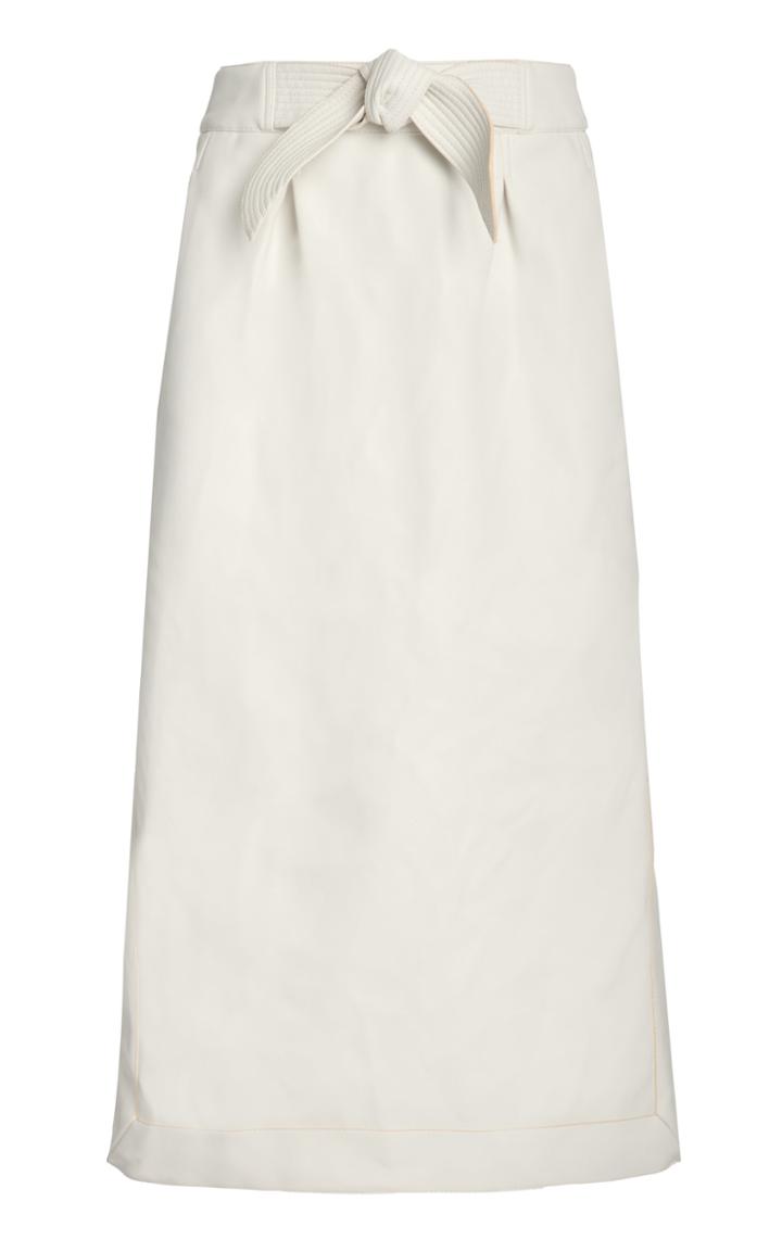 Johanna Ortiz Ecru Silver Light Recycled Vegan Leather Skirt