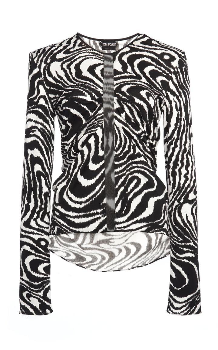 Moda Operandi Tom Ford Sheer-accented Crepe-jersey Top