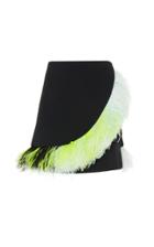 David Koma Asymmetrical Feather Trim Skirt
