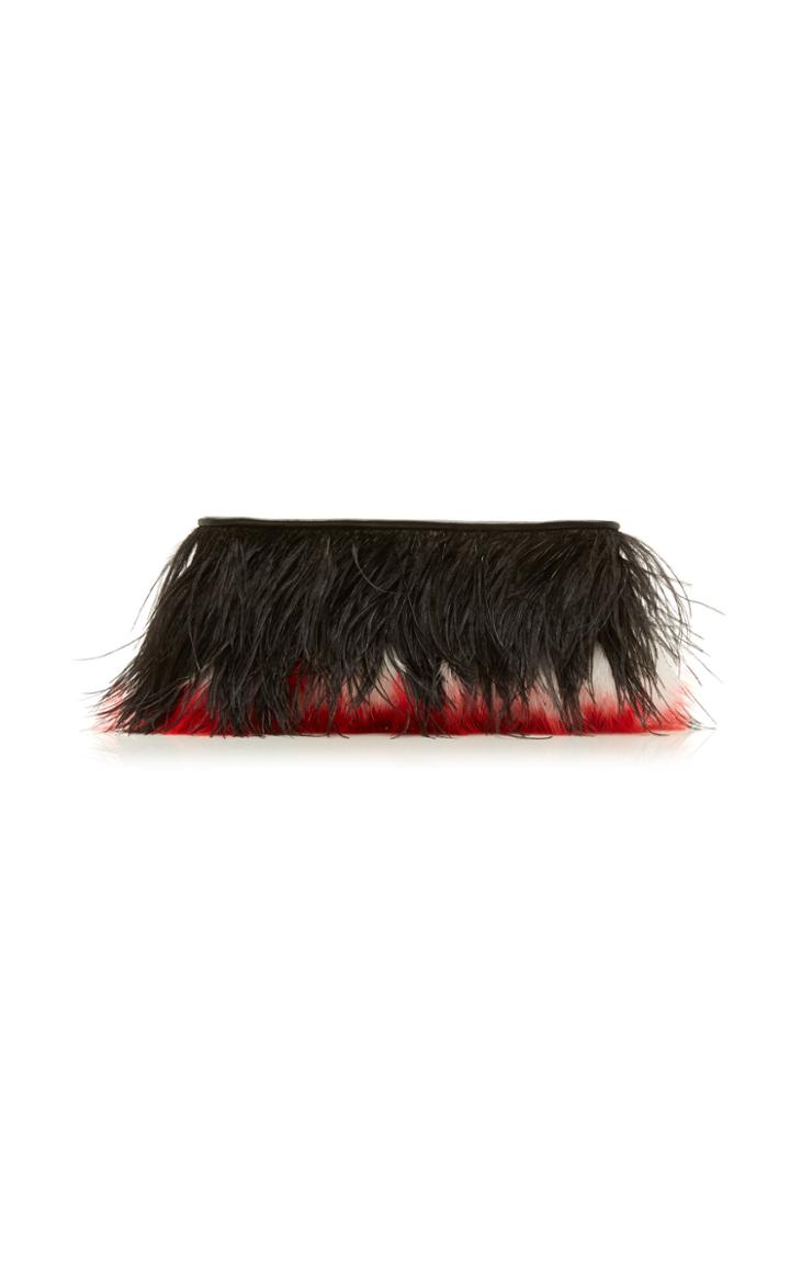 Moda Operandi Altuzarra Espadrille Contrasting Ostrich Feather Evening Clutch