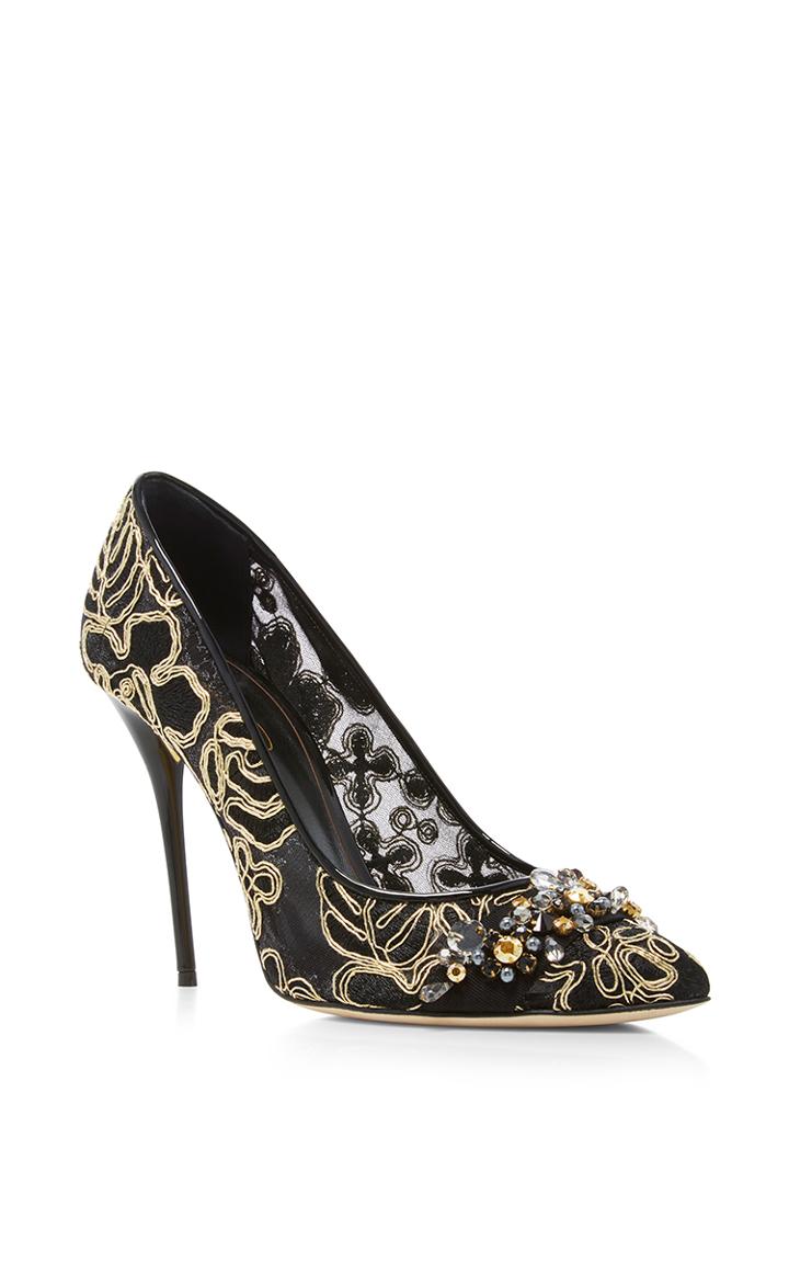 Oscar De La Renta Jacky Embroidered Pump