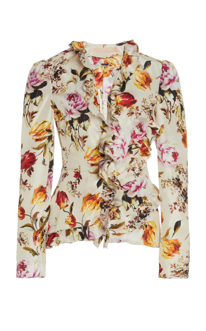 Moda Operandi Brock Collection Ruffled Floral Silk Jacket