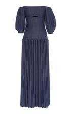 Gabriela Hearst Gala Wool-linen Twill Off-the-shoulder Dress
