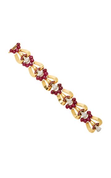Moira Fine Jewellery Vintage 18k Gold Ruby And Diamond Bracelet