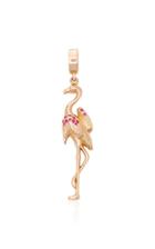 Dezso Flamingo Charm With Gemfields Rubies And Black Shark Fin Enamel