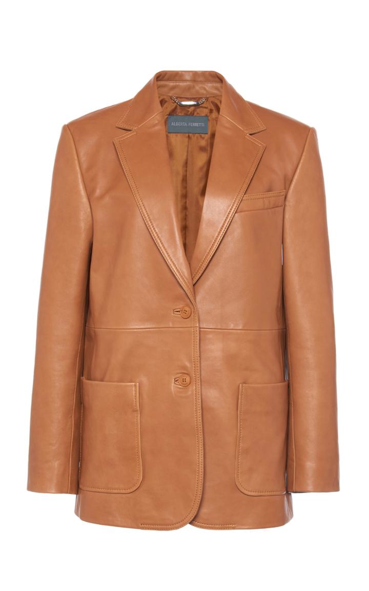 Moda Operandi Alberta Ferretti Nappa Leather Blazer