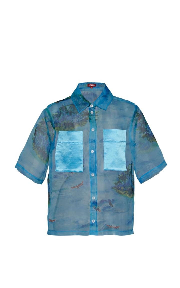 Staud Cayman Oversized Organza Shirt