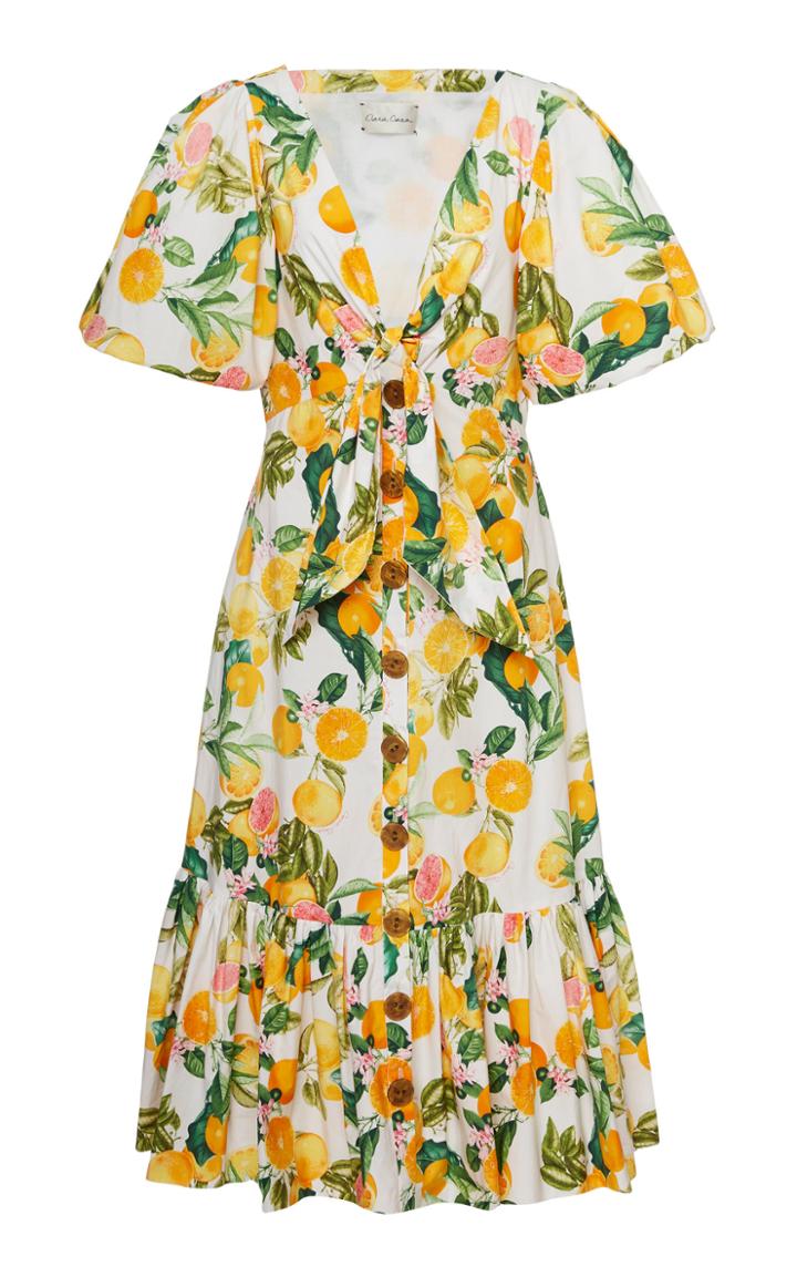 Moda Operandi Cara Cara Georgica Tie-front Cotton Midi Dress Size: 12