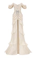 Moda Operandi Raisa Vanessa Embellished Off-the-shoulder Gown