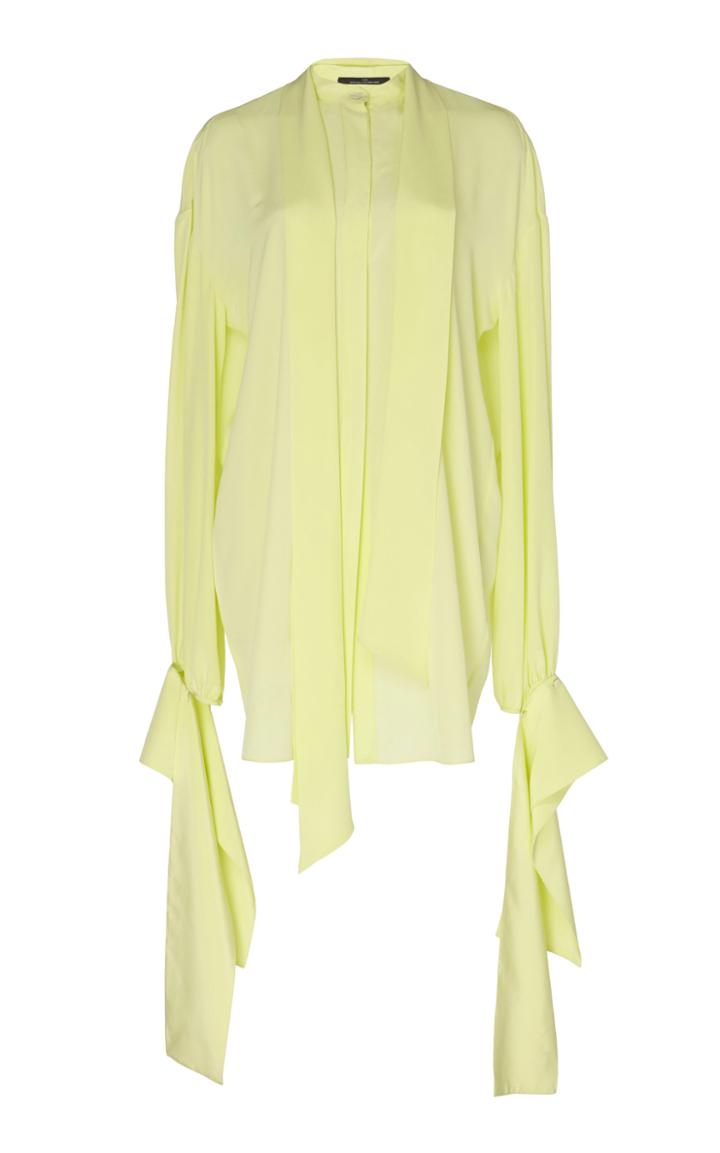 Rokh Draped Cuff Silk Blouse