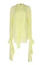 Rokh Draped Cuff Silk Blouse